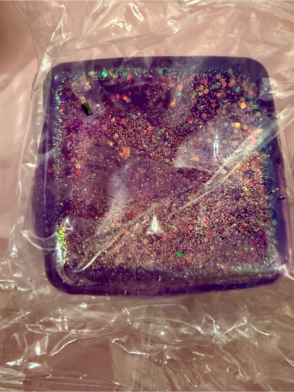 Purple Glitter Resin Trinket Dish